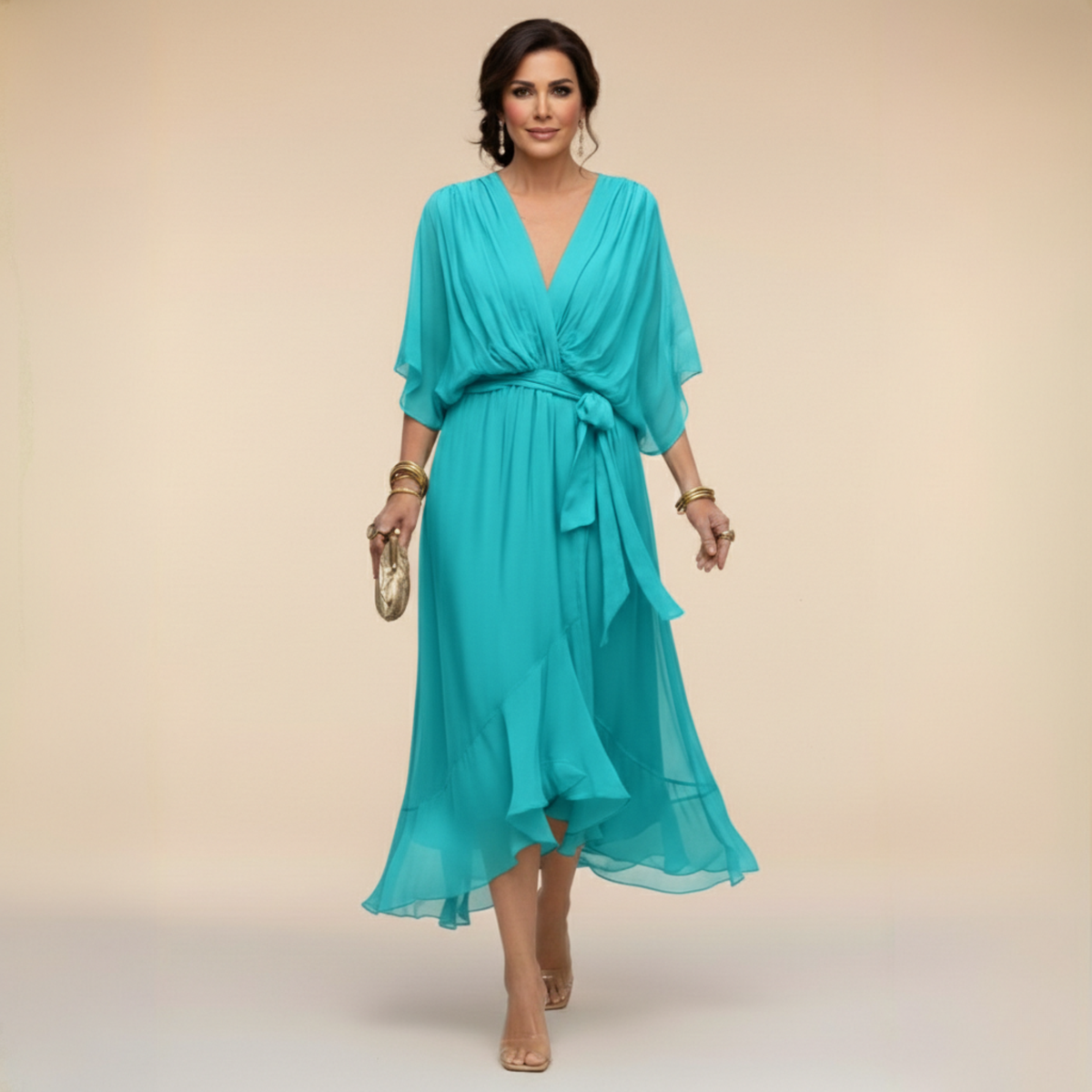 Monica™ | Elegantna Chiffon haljina s V-izrezom