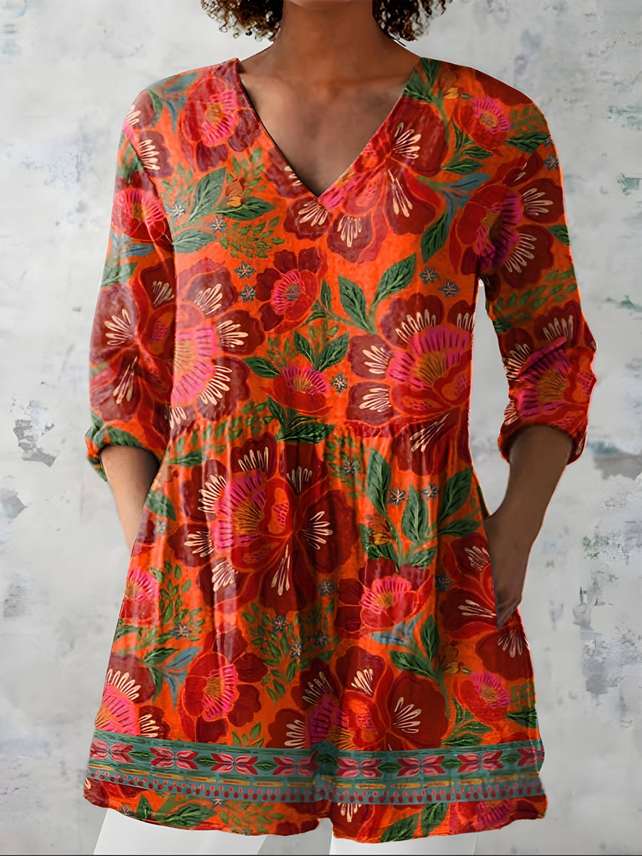 Priscilla | Dugačka Bluza sa V-Izrezom