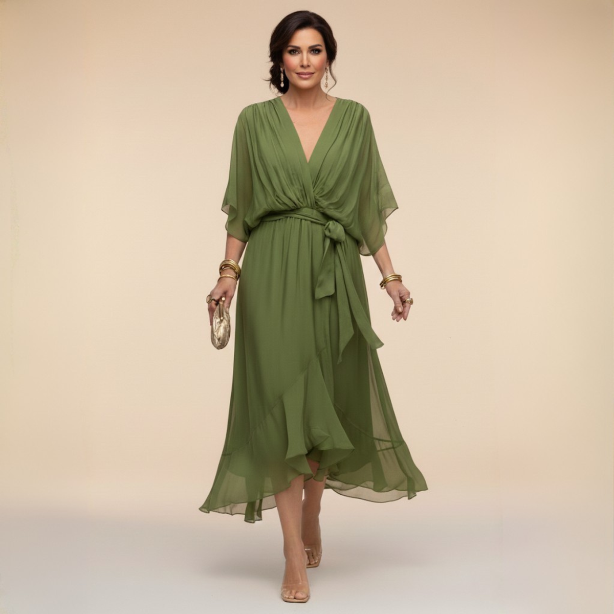 Monica™ | Elegantna Chiffon haljina s V-izrezom