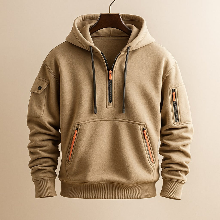 MUŠKA POLA-ZIP FLEECE HOODIE