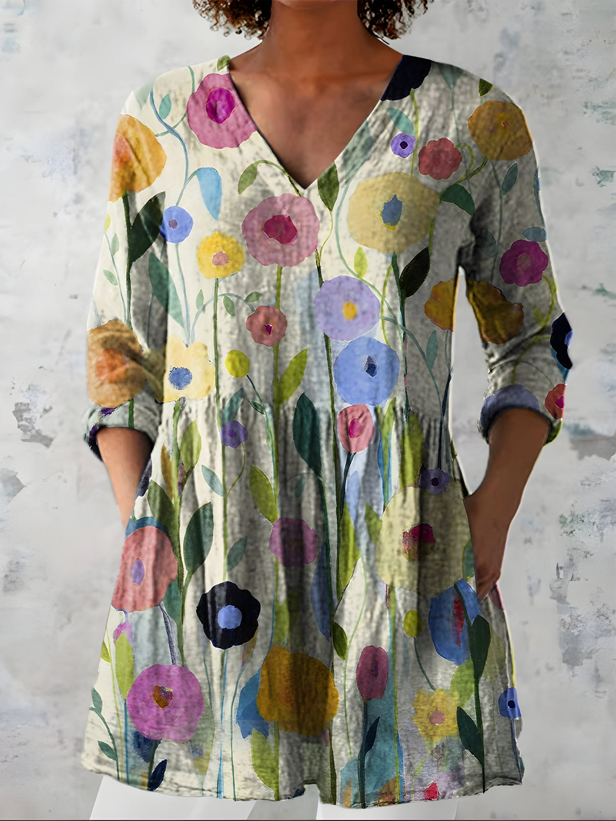 Nellie | Duga Bluza sa V-Izrezom