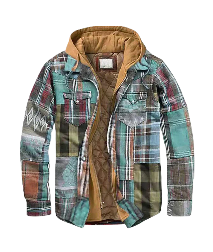 Alain™ | Blejzer iz patchwork karirice