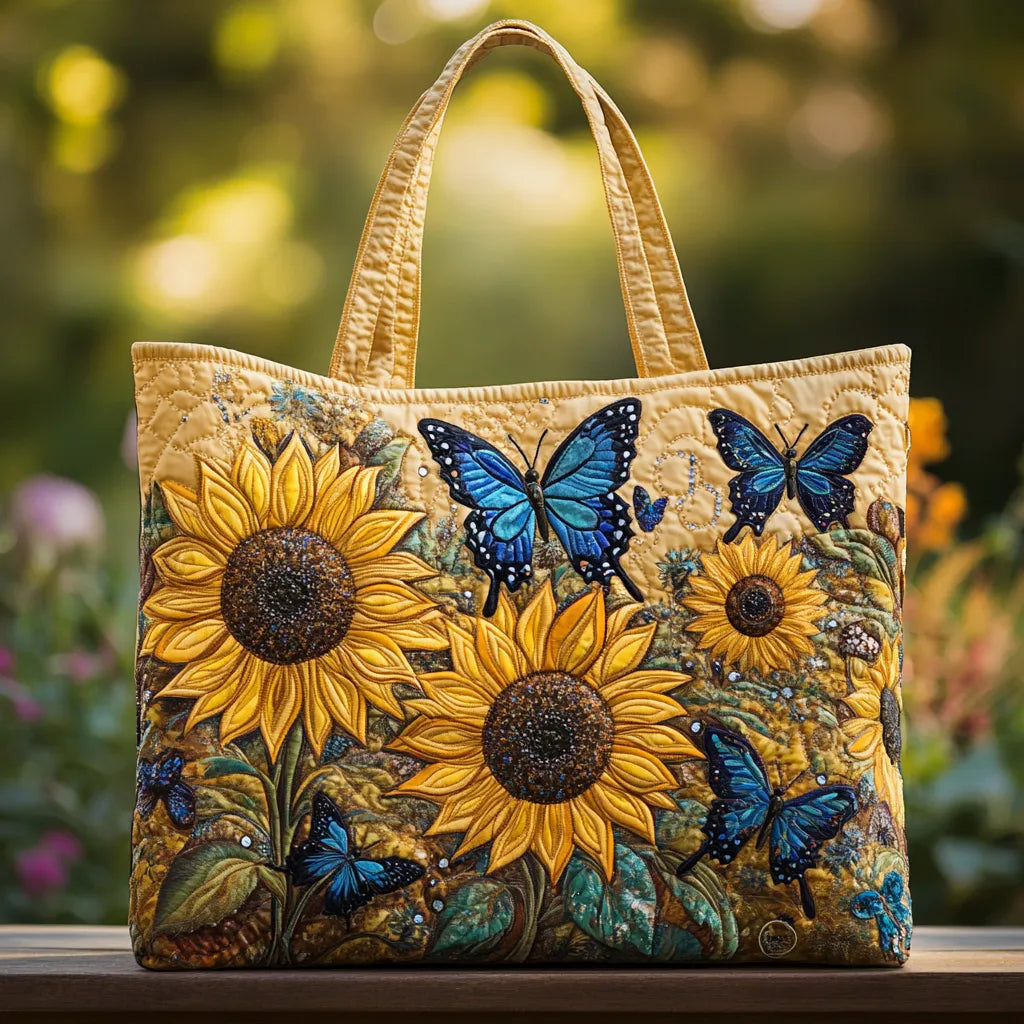 Ručno rađena torba - Suncokreti i plave leptire