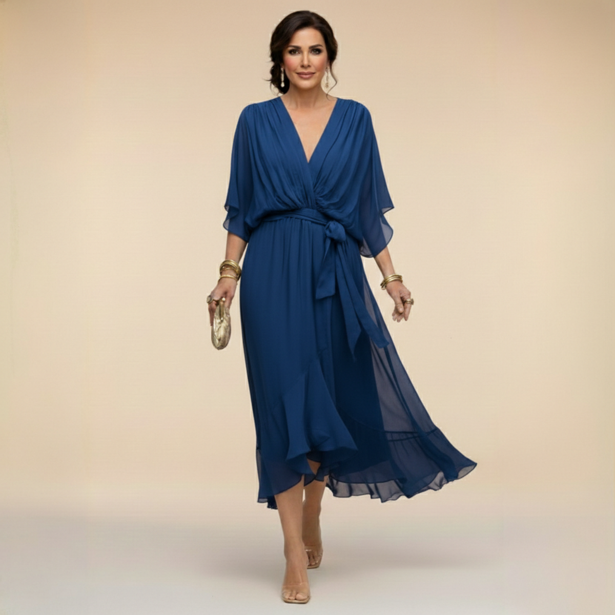 Monica™ | Elegantna Chiffon haljina s V-izrezom