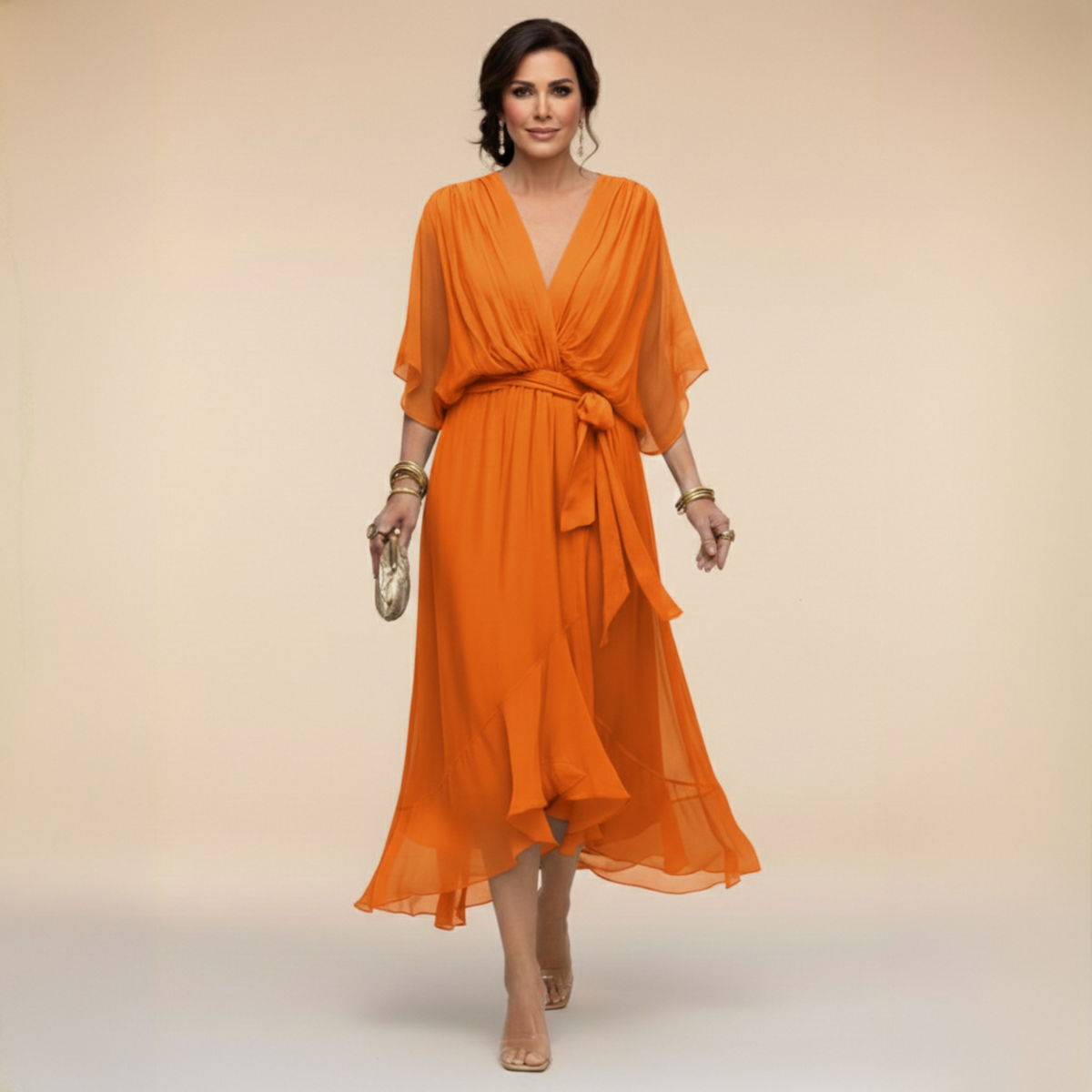 Monica™ | Elegantna Chiffon haljina s V-izrezom