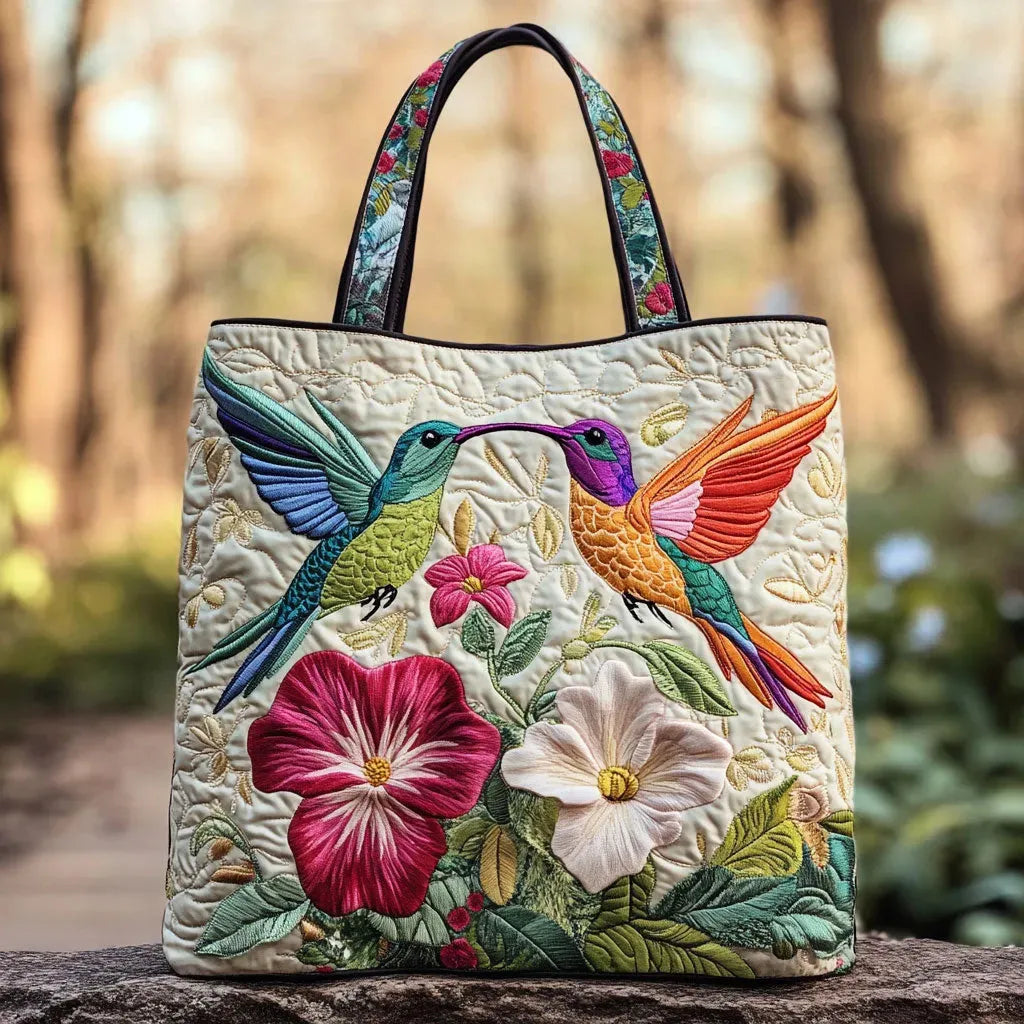 Torbica Acolchado - Kolibri i Bele Cvetlice