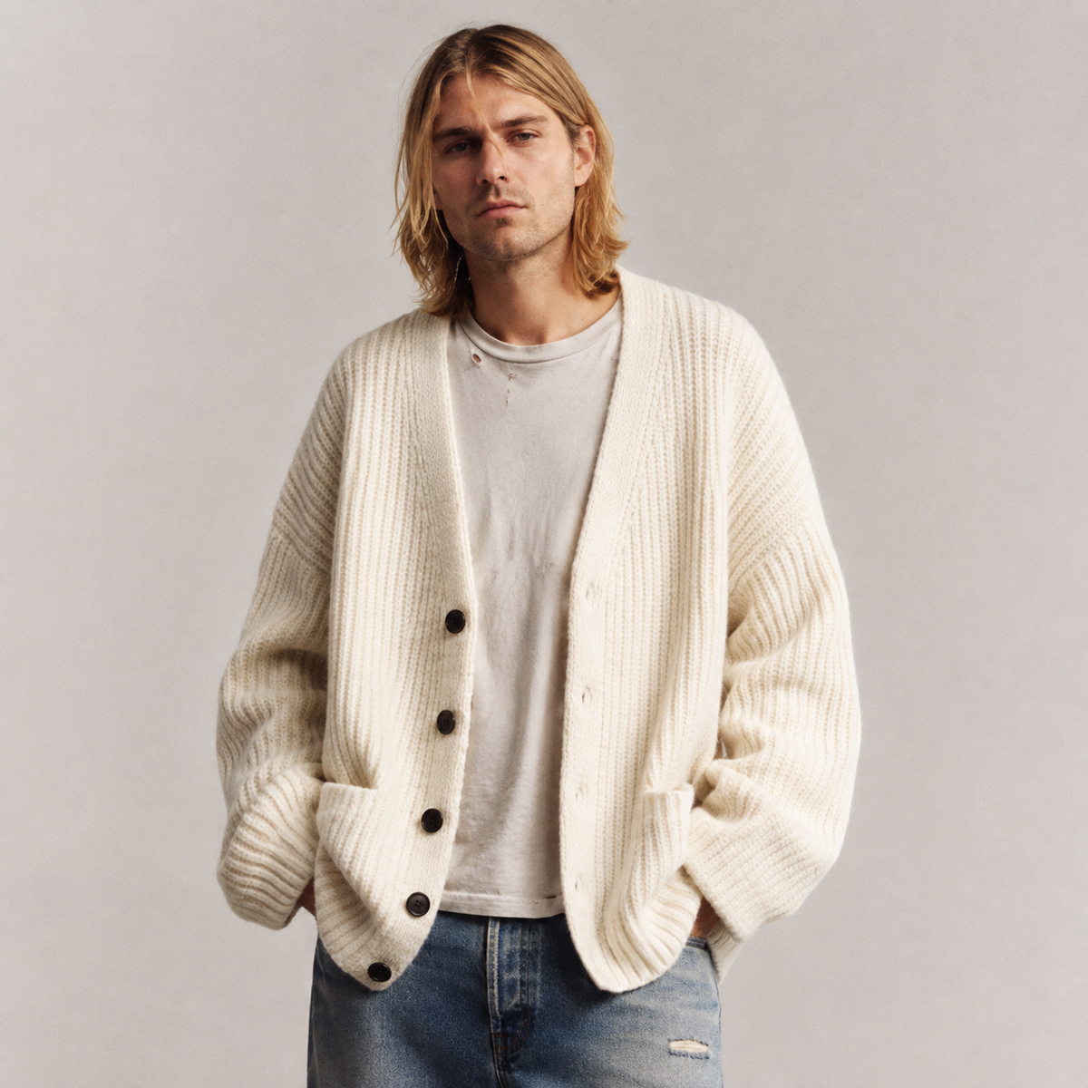 PREVELIK V-IZREZ CARDIGAN ZA MUŠKARCE