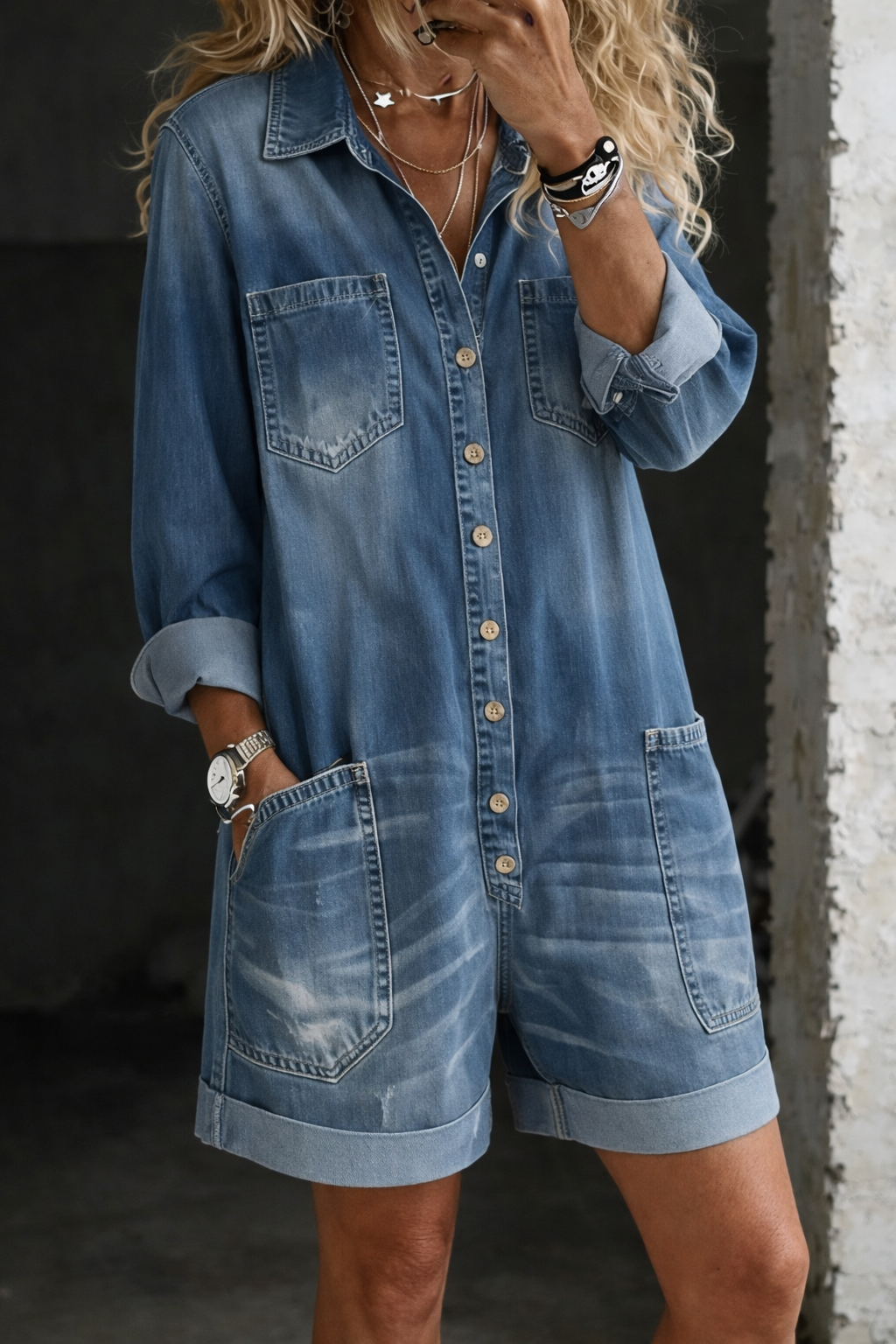 Nora | Kratka casual jeans haljina