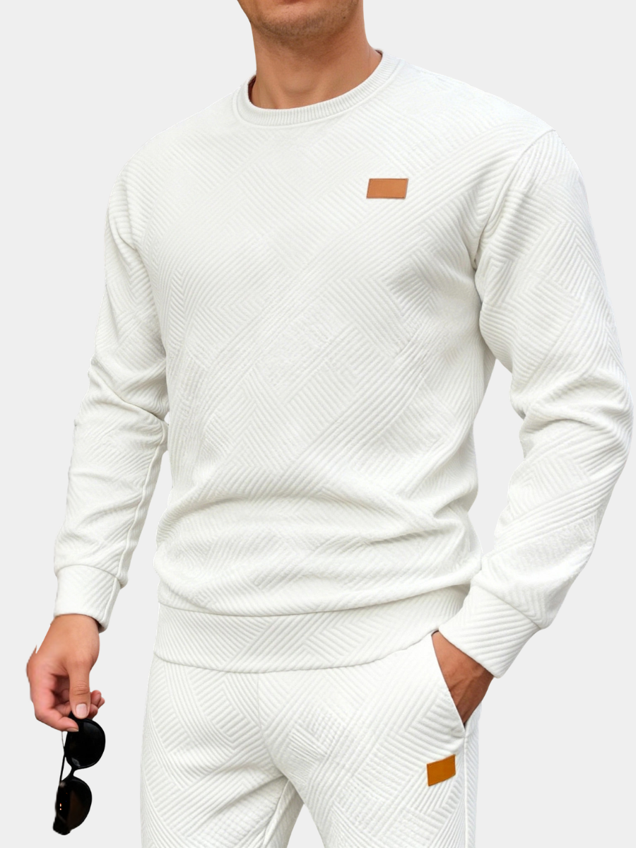 GEOMETRIJSKA JAKARDA CREW NECK PULOVER ZA MUŠKARCE