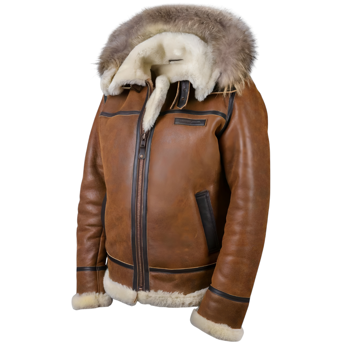Aron™ | Bomber jakna sa kapuljačom od kože