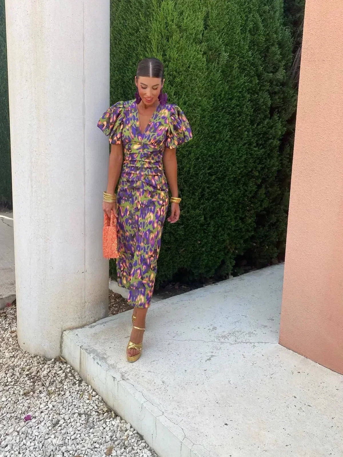 Aurora™ | Midi haljina sa bujnim rukavima