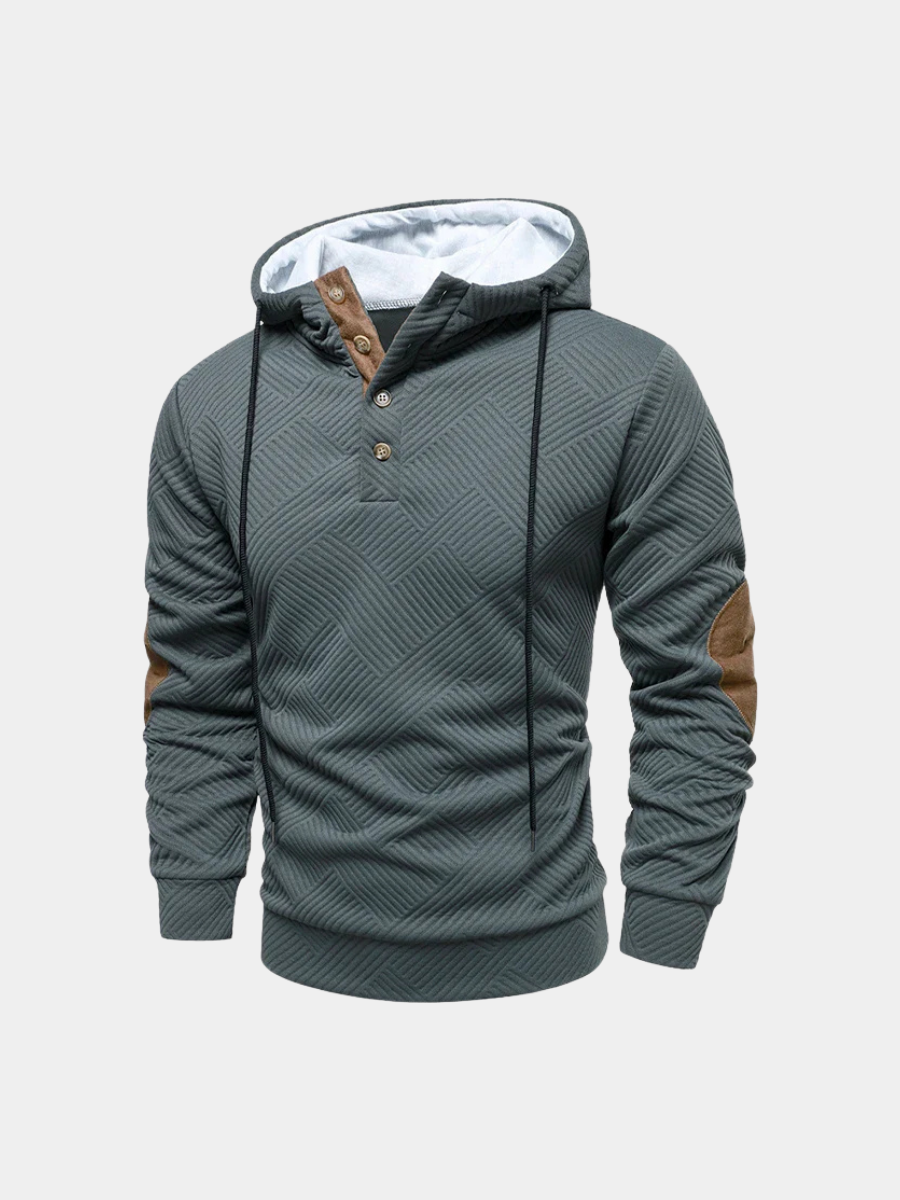SLIM FIT PULOVER SA POLU-DUGMADIMA ZA MUŠKARCE