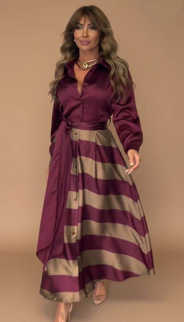 Mila™ | Maxi prugasta haljina