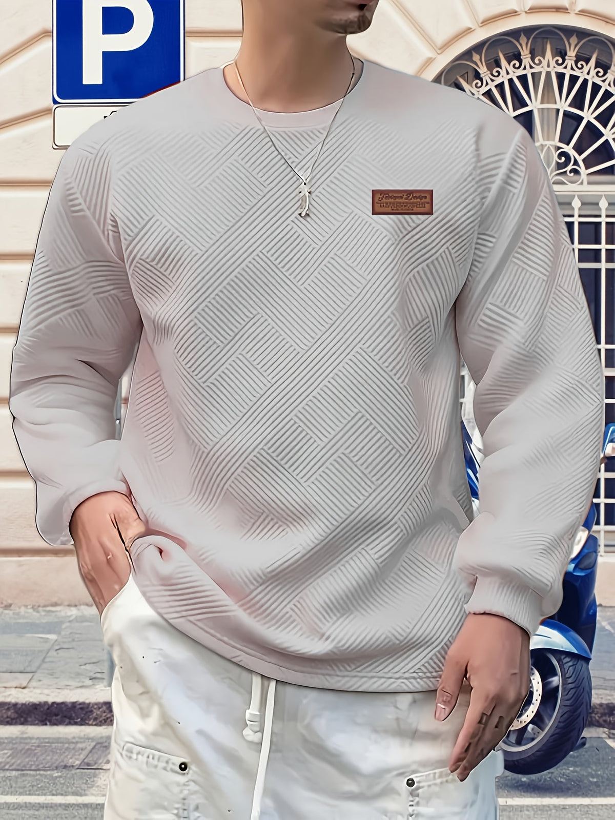 JACQUARD DŽEMPER SA OTVORENIM VRATOM ZA MUŠKARCE