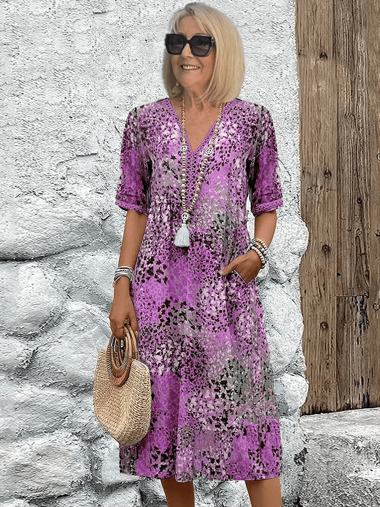 Elaisa | Elegantna Midi Cvećarska Haljina