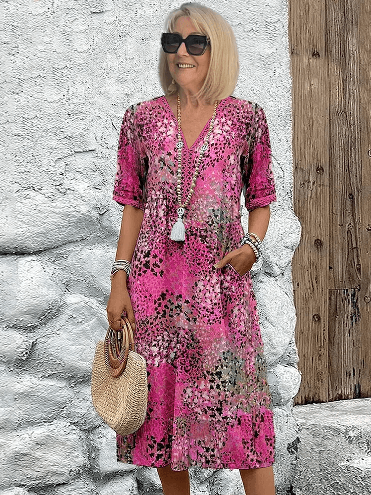 Elaisa | Elegantna Midi Cvećarska Haljina