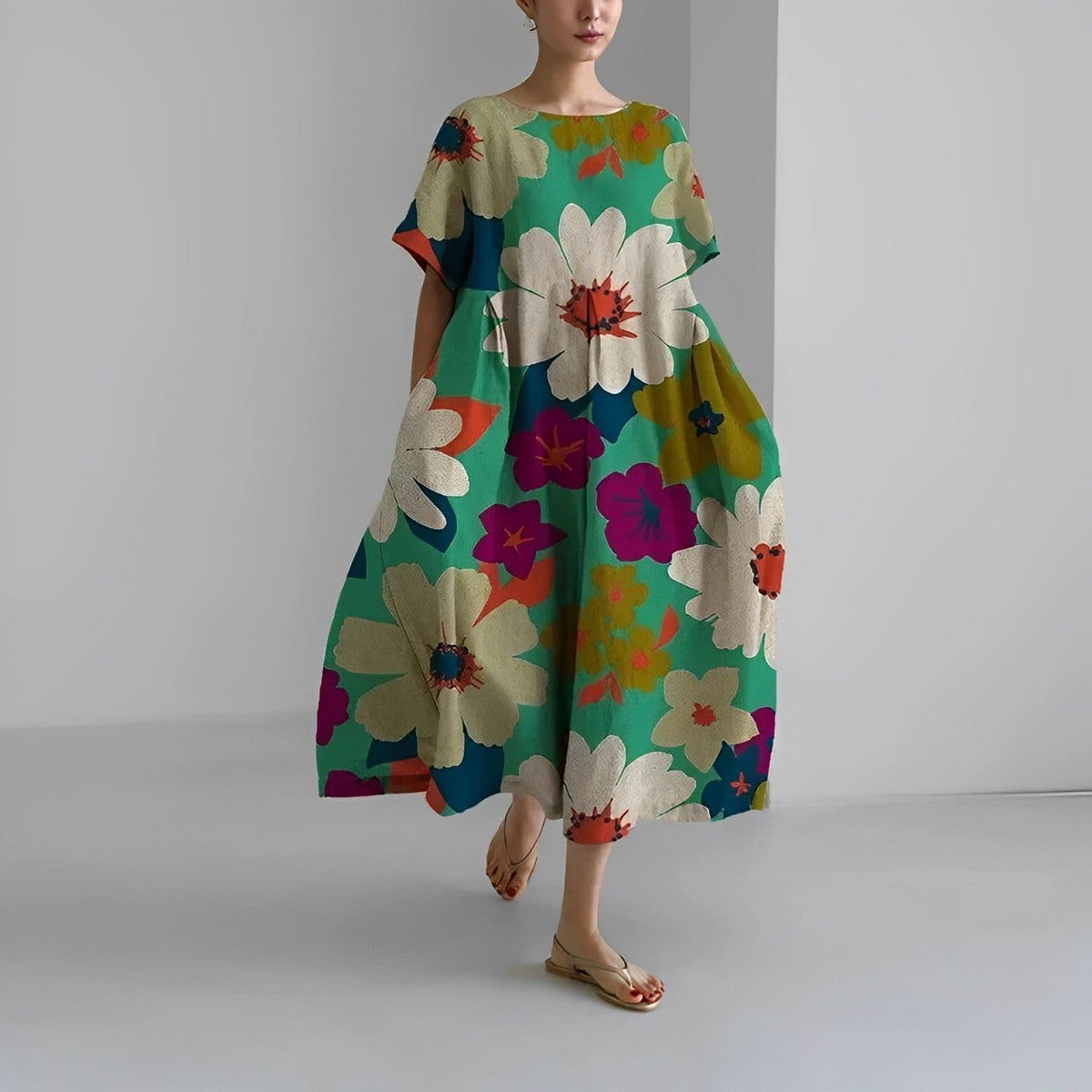 Daisy - Maxi Haljina sa Velikim Pokretom Retro
