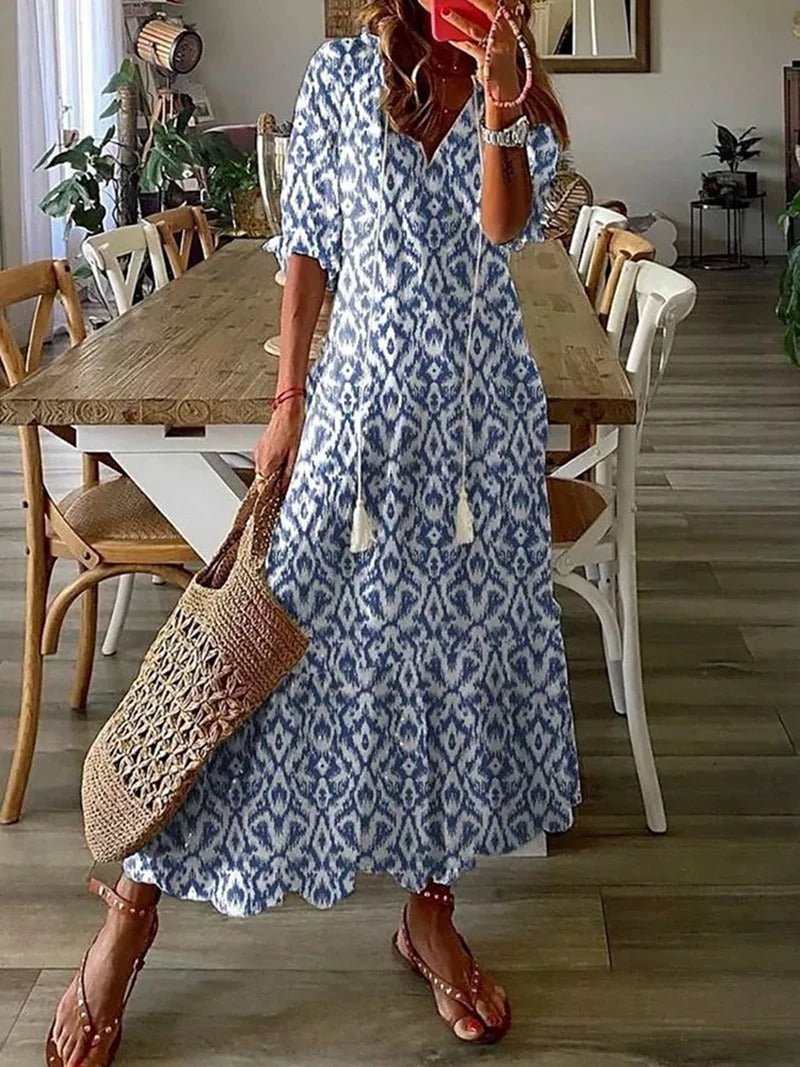 Lana - Maxi Boho haljina koja naglašava figuru