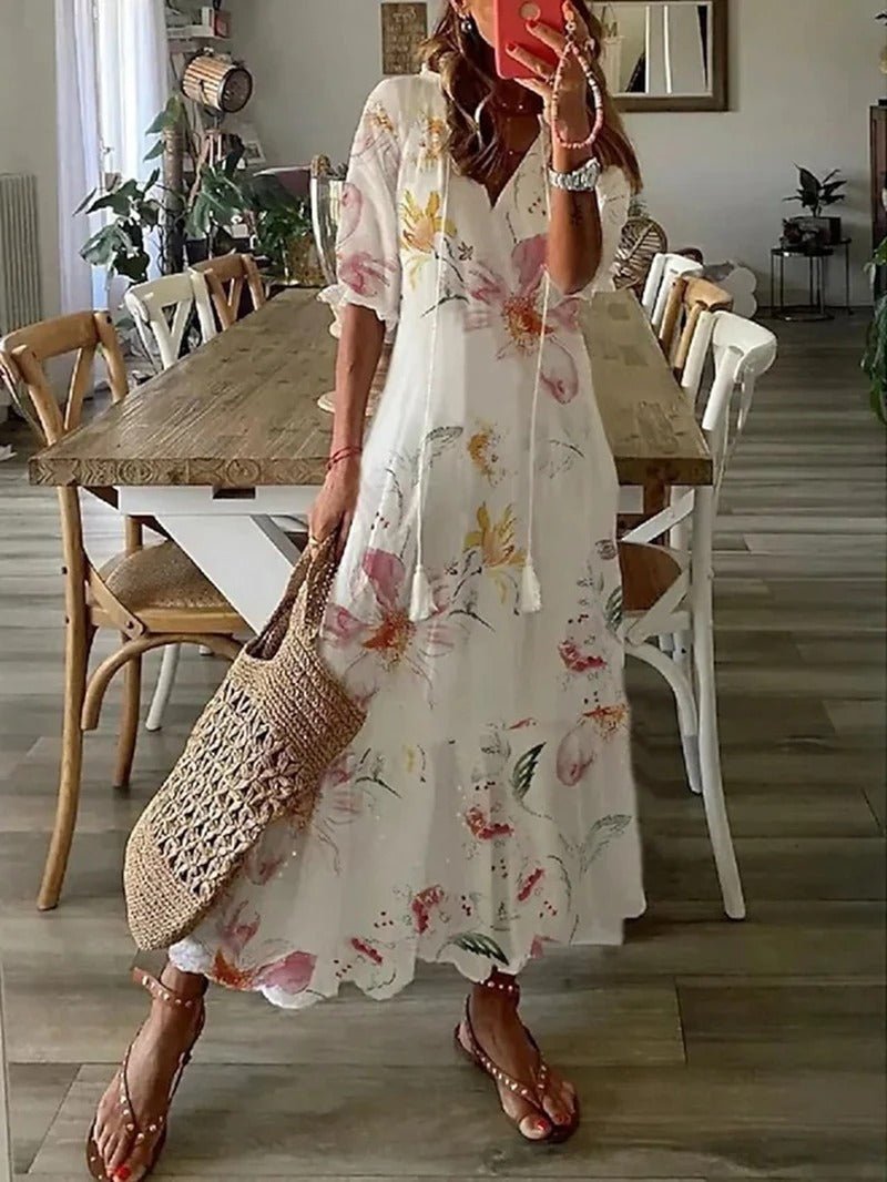 Lana - Maxi Boho haljina koja naglašava figuru