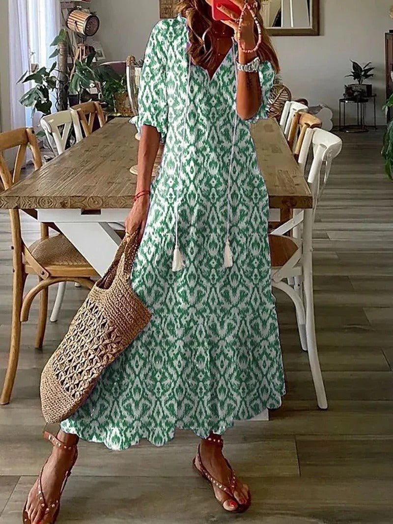 Lana - Maxi Boho haljina koja naglašava figuru