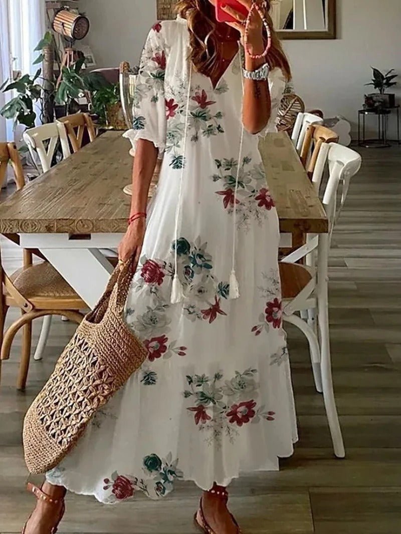 Lana - Maxi Boho haljina koja naglašava figuru