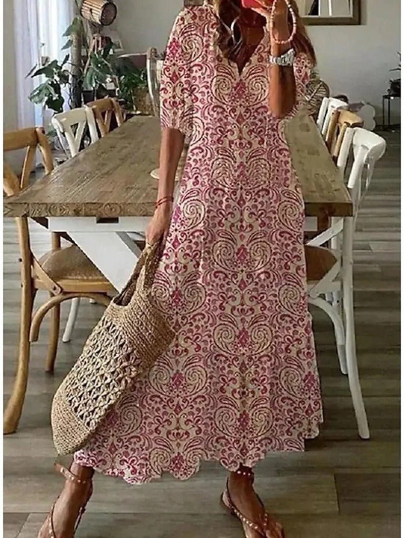 Lana - Maxi Boho haljina koja naglašava figuru