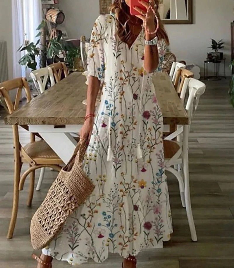 Lana - Maxi Boho haljina koja naglašava figuru