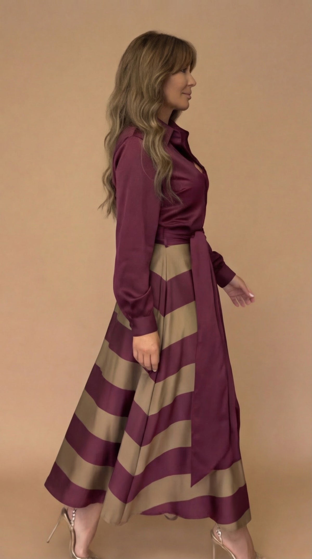 Mila™ | Maxi prugasta haljina