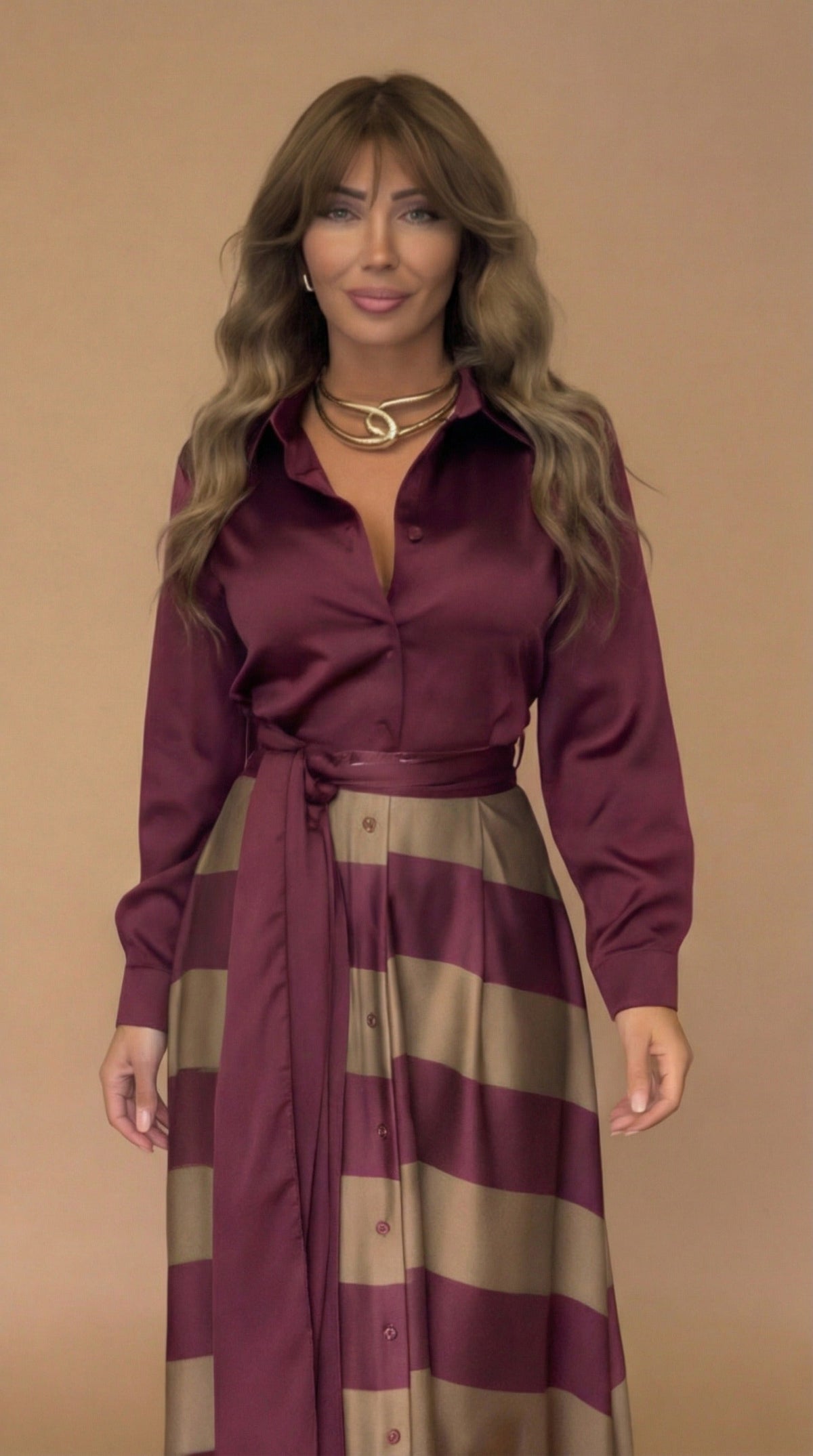 Mila™ | Maxi prugasta haljina