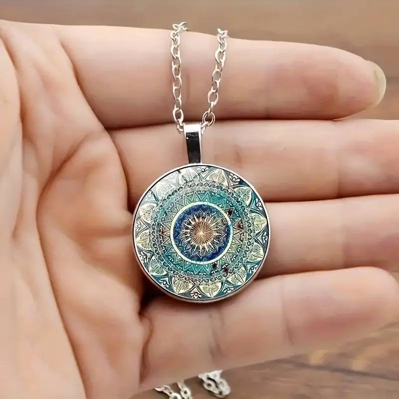 Ovratnik Mandala Vintage okrugli plavi