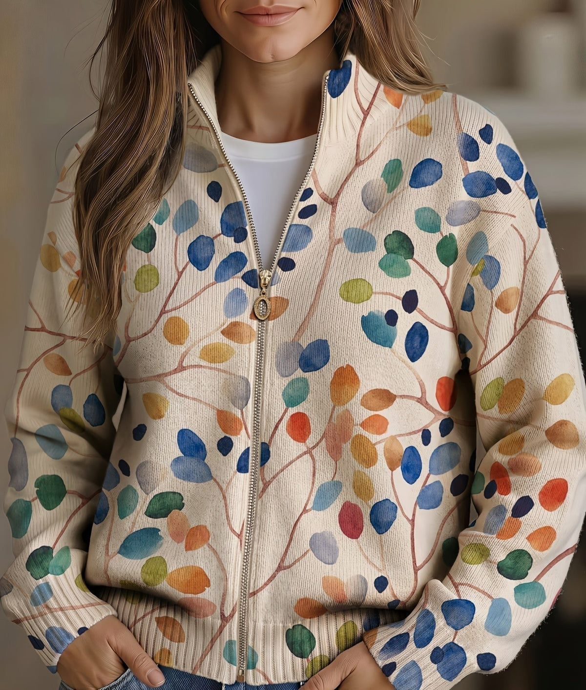 Imogene™ | Botanički print listova sa rajsferšlusom