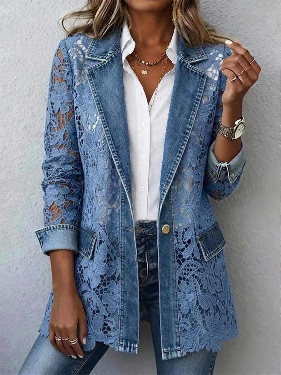 Lucille – Blazer sa cvetnim čipkastim uzorkom