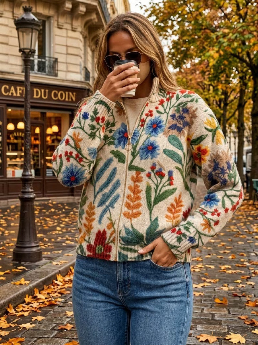 Tabitha™ | Botanički vrt Cvečni zip kardigan