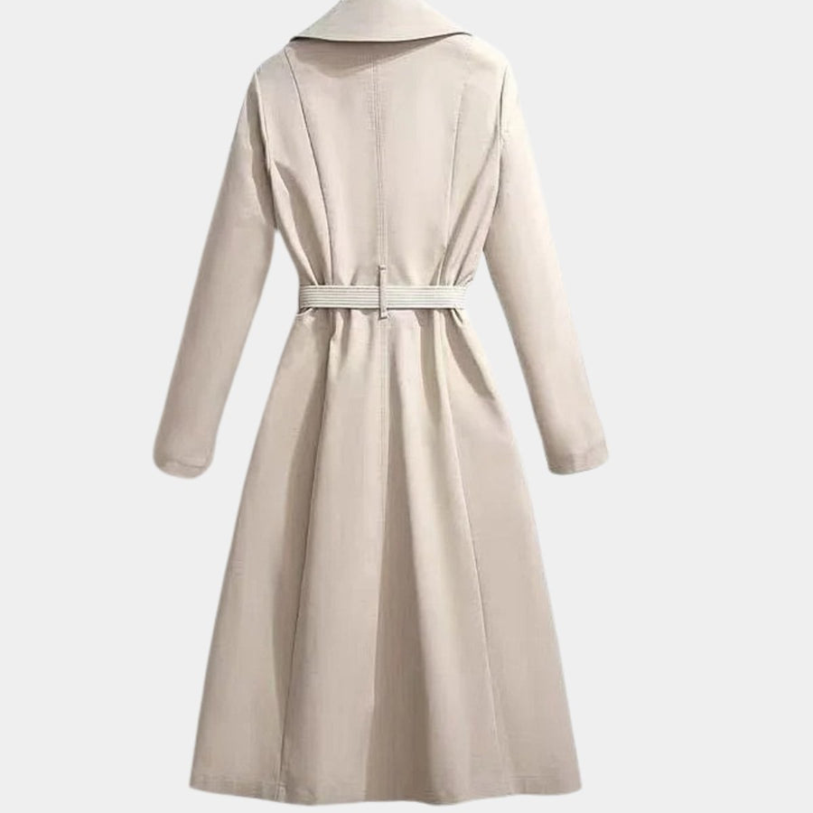 Evelyn | Ženski klasični midi trench kaput sa pojasom