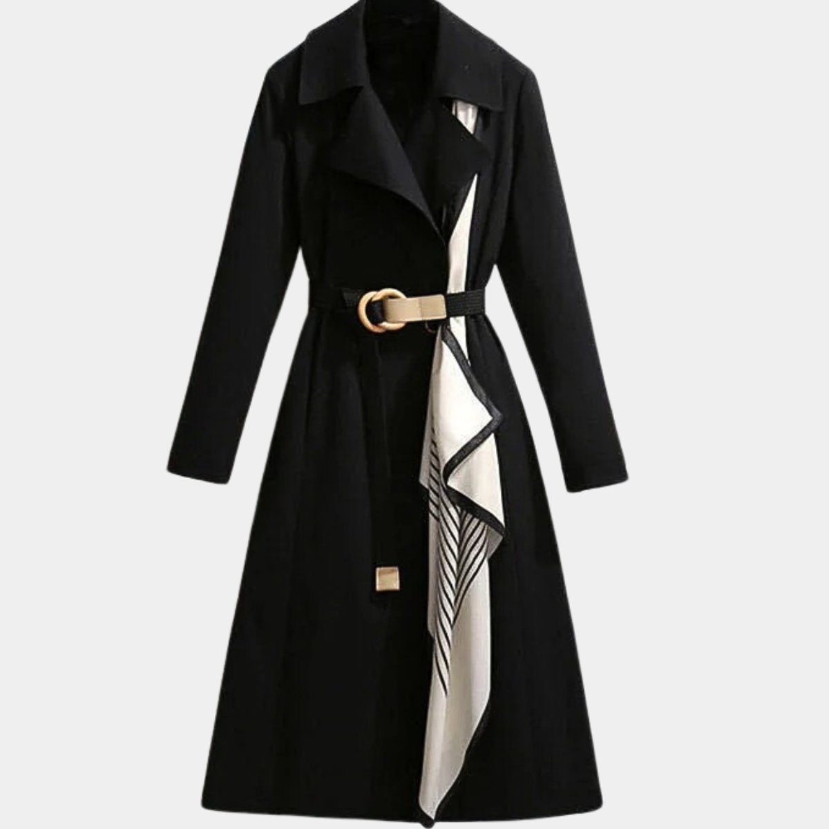 Evelyn | Ženski klasični midi trench kaput sa pojasom