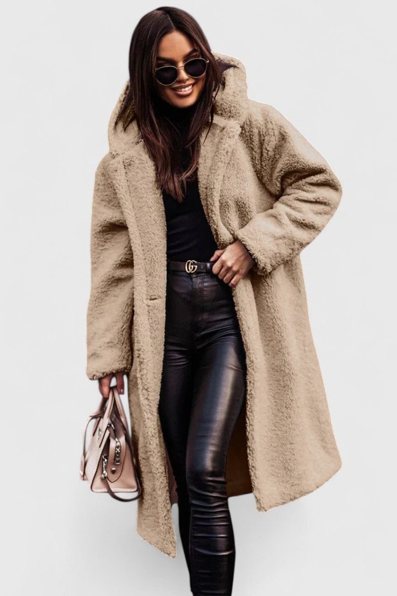 Madison | Ženska jakna oversized duga Teddy Fleece zimska jakna