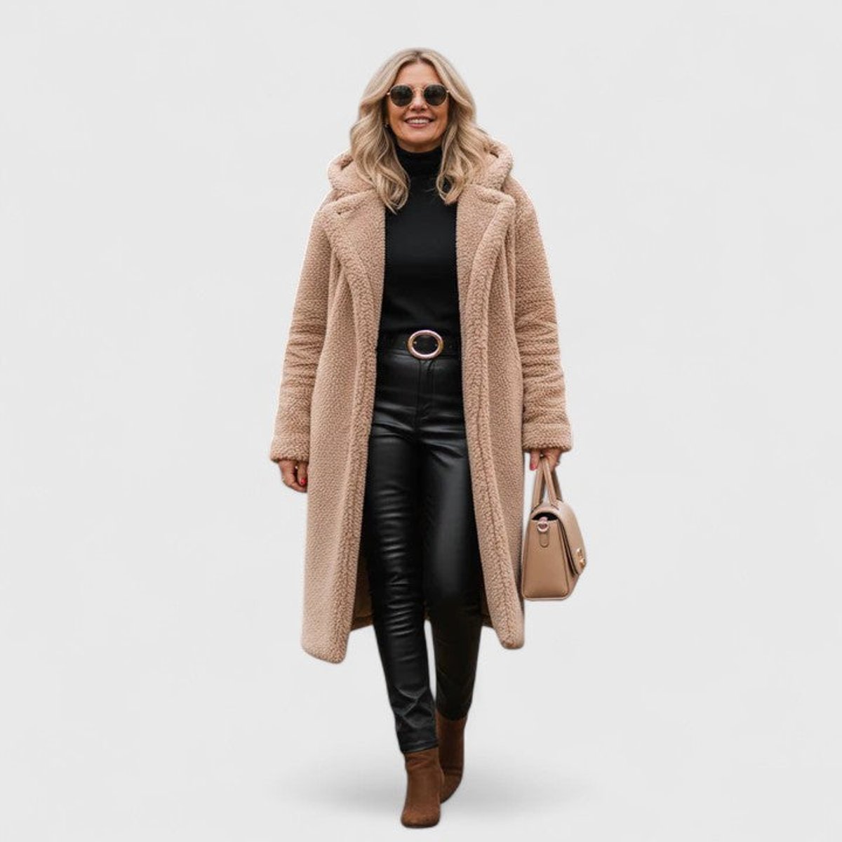 Madison | Ženska jakna oversized duga Teddy Fleece zimska jakna