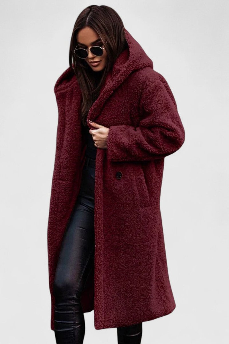 Madison | Ženska jakna oversized duga Teddy Fleece zimska jakna