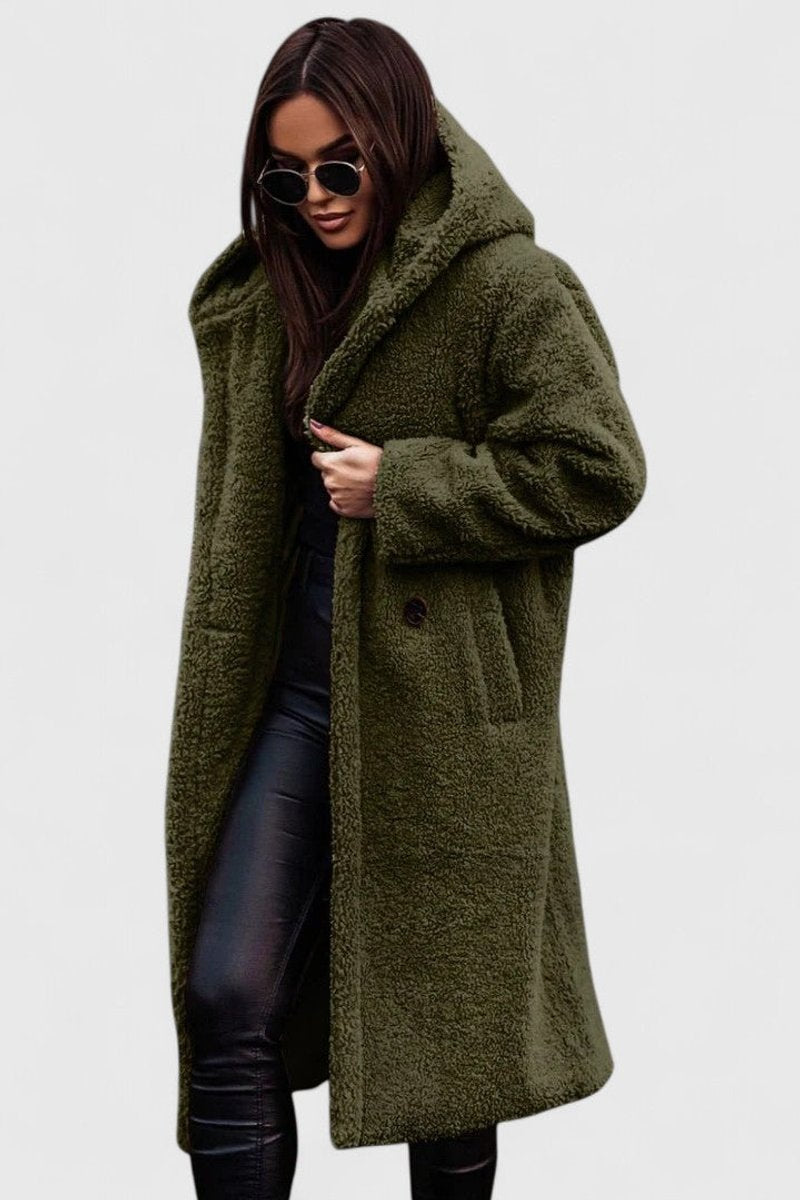 Madison | Ženska jakna oversized duga Teddy Fleece zimska jakna