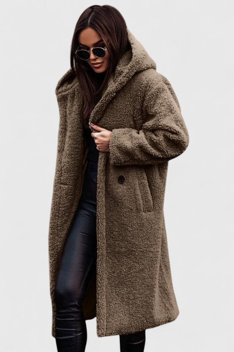 Madison | Ženska jakna oversized duga Teddy Fleece zimska jakna