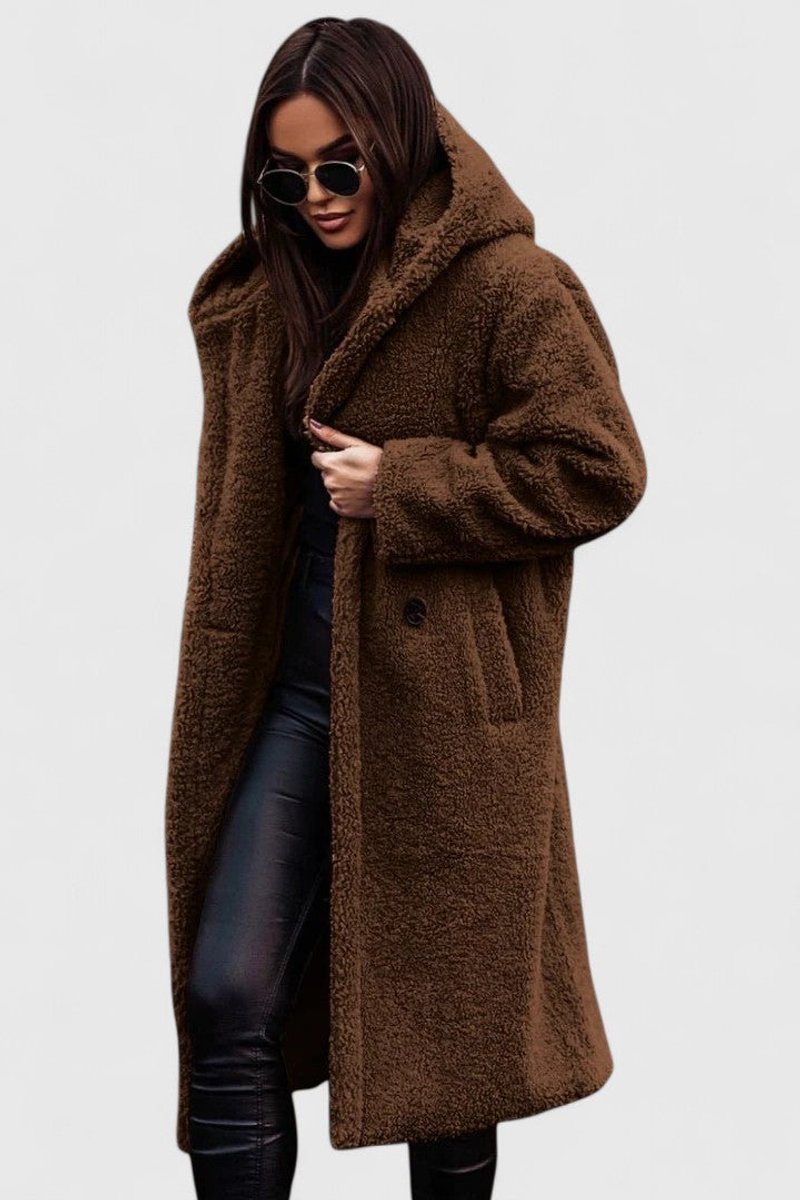 Madison | Ženska jakna oversized duga Teddy Fleece zimska jakna
