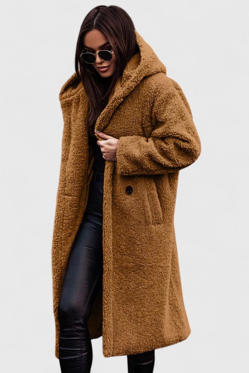 Madison | Ženska jakna oversized duga Teddy Fleece zimska jakna