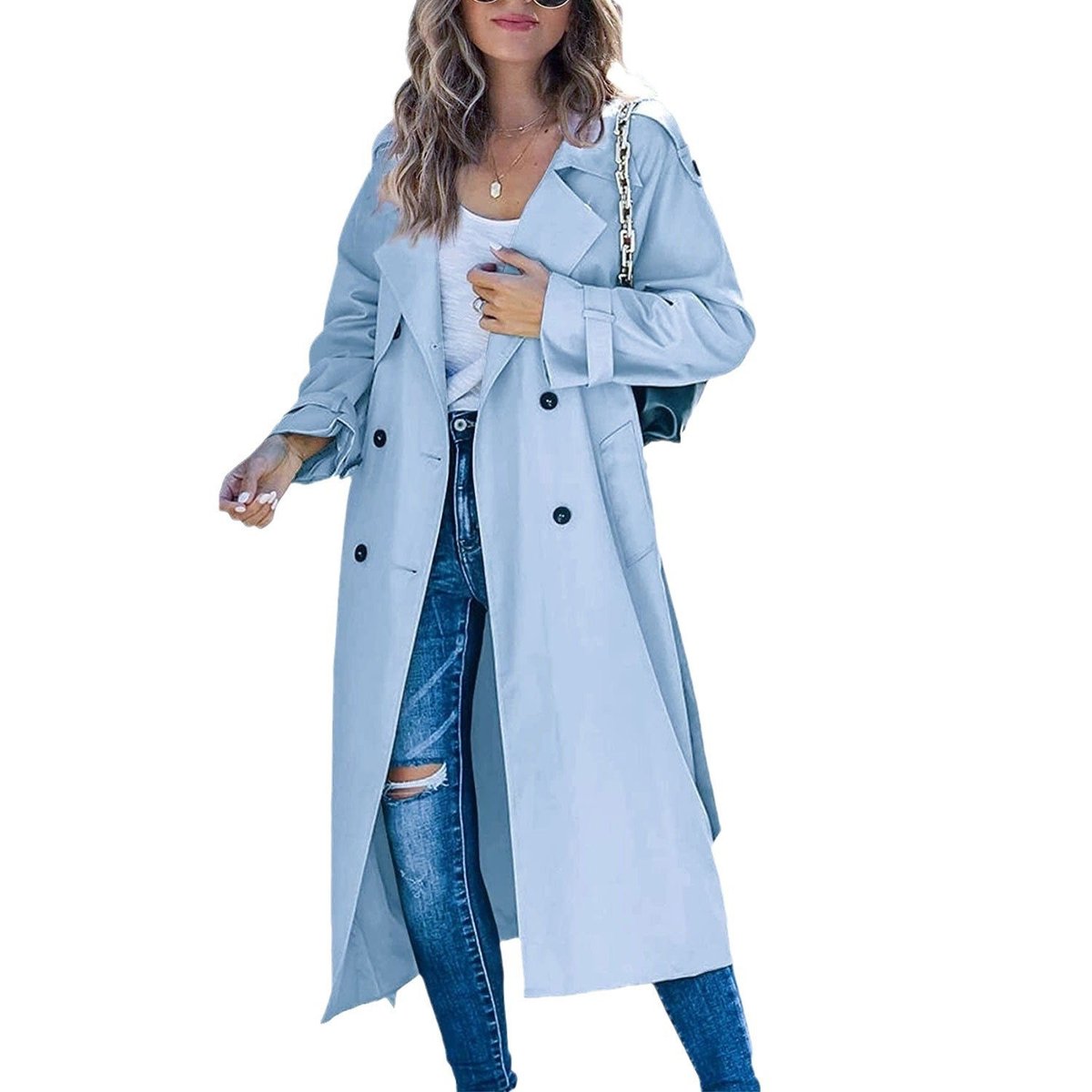 Layla | Ženski oversized dupli kaput sa pojasom
