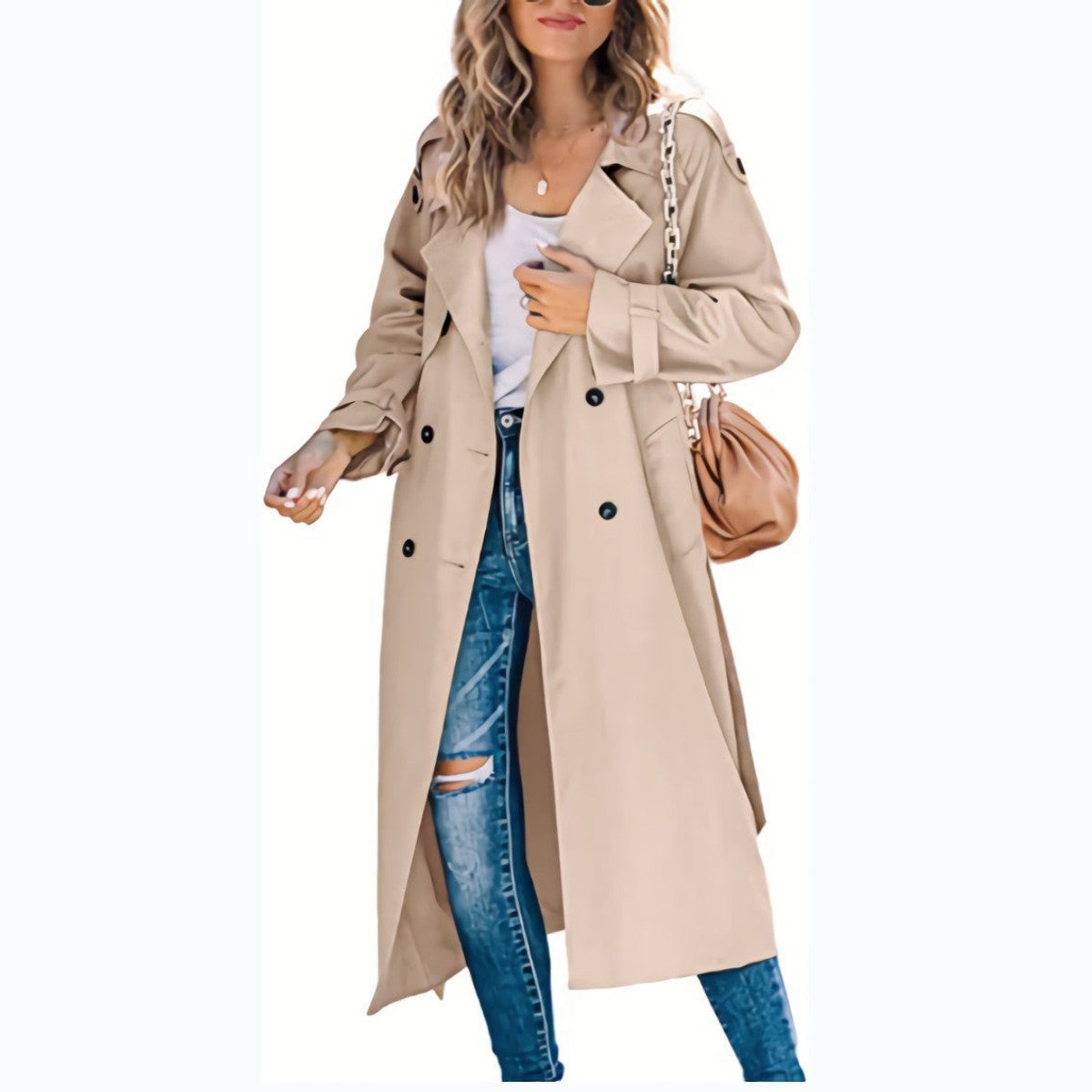 Layla | Ženski oversized dupli kaput sa pojasom