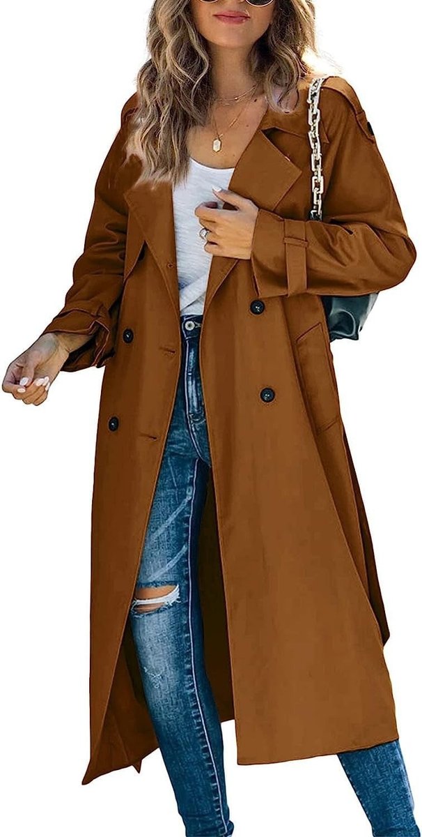Layla | Ženski oversized dupli kaput sa pojasom