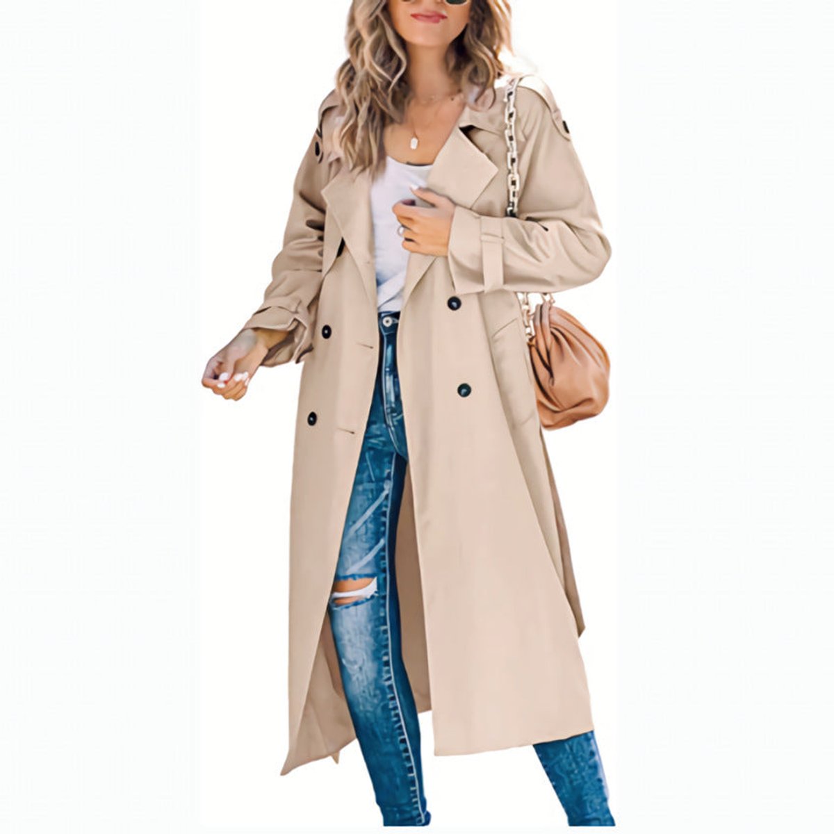 Layla | Ženski oversized dupli kaput sa pojasom
