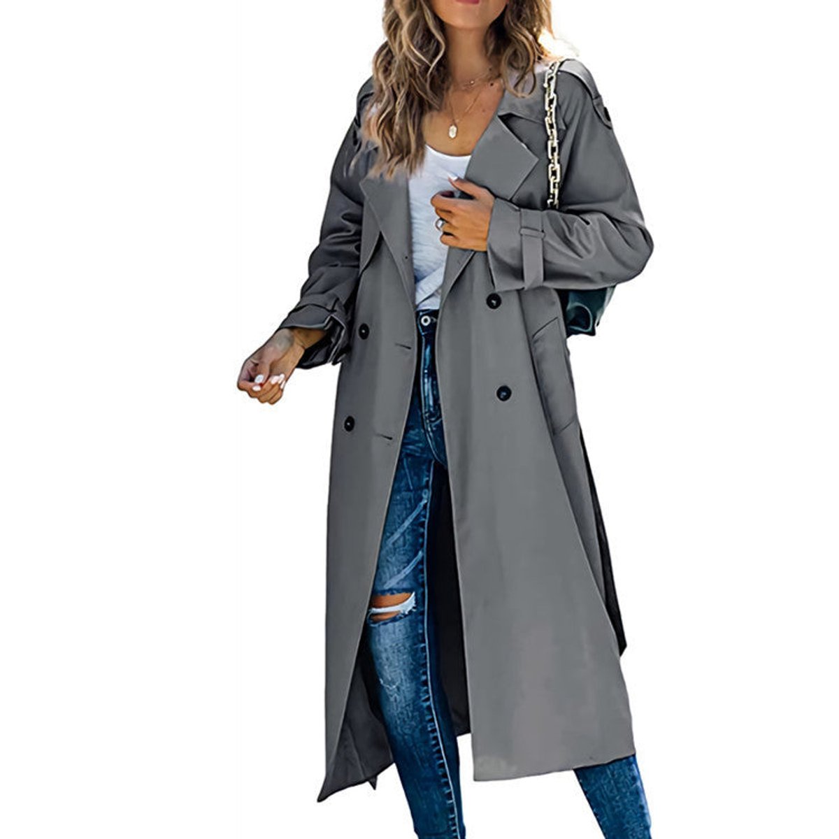 Layla | Ženski oversized dupli kaput sa pojasom